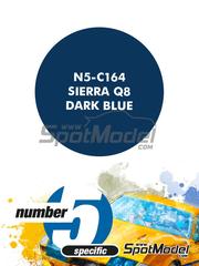 Number Five: Pintura para aergrafo - Azul Oscuro Sierra Q8 Dark Blue - 1 x 30ml - para la referencia de D.Modelkits DM-K001