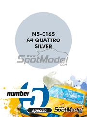 Number Five: Pintura para aergrafo - Plateado A4 Quattro Silver - 1 x 30ml - para la referencia de Nunu PN24035