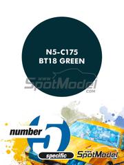 Number Five: Pintura para aergrafo - Verde BT18 Green - 1 x 30ml - para la referencia de Ebbro EBR20022