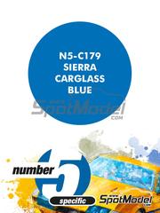 Number Five: Pintura para aergrafo - Azul Sierra Carglass/Autoglass Blue - 1 x 30ml - para la referencia de D.Modelkits DM-K002