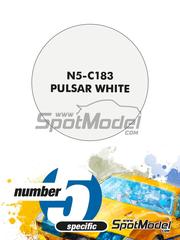 Number Five: Paint for airbrush - Pulsar White - 1 x 30ml - for Hasegawa references 20605, 21153 and HC47, or Reji Model references REJI-2416A and REJI-2416B
