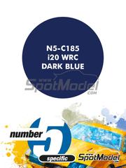 Number Five: Pintura para aergrafo - Azul Oscuro i20 WRC Dark Blue - 1 x 30ml - para las referencias de Belkits BEL014, BEL-014, BEL021 y BEL-021