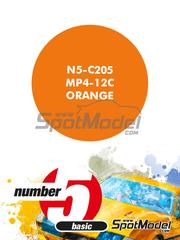 Number Five: Paint for airbrush - MP4-12C Orange - 1 x 30ml - for Fujimi references FJ12555, FJ125558, RS-44, FJ125633, 12563, RS-41, FJ125701, 12570, RS-74, FJ125879 and RS-62 image