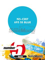 Number Five: Paint for airbrush - 695 SS Blue - 1 x 30ml - for Tamiya references TAM24173 and TAM89675