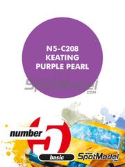 Number Five: Pintura para aergrafo - Purpura perlado Keating Purple Pearl - 1 x 30ml - para la referencia de Decalcas DCL-DEC035