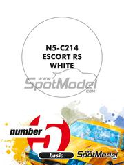 Number Five: Pintura para aergrafo - Blanco Escort RS White - 1 x 30ml - para las referencias de D.Modelkits DMK-005 y DMK-006, o las referencias de Domino DMN24144 y FCD001, o las referencias de Tamiya TAM24144, TAM24171 y TAM24xxx