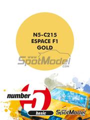 Number Five: Paint for airbrush - Espace F1 Gold - plastic parts and assembly instructions - 1 x 30ml - for Crest Factor reference CF24-01 image
