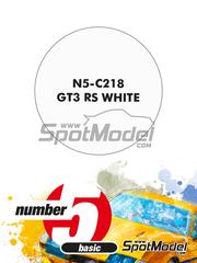 Number Five: Paint for airbrush - GT3 RS White - 1 x 30ml - for Profil24 references P24055, P24063, P24110, P24110K and P24111K, or Renaissance Models references 074, 074C and 080, or Tamiya reference TAM24370