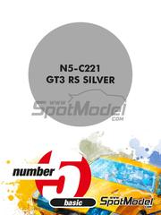Number Five: Paint for airbrush - GT3 RS Silver - 1 x 30ml - for Tamiya reference TAM24370