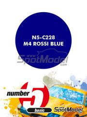 Number Five: Pintura para aergrafo - Azul M4 Rossi Blue - 1 x 30ml - para las referencias de SK Decals SK-24223 y SK-24225