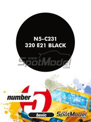 Number Five: Paint for airbrush - 320 E21 Black - 1 x 30ml - for Beemax Model Kits reference BX24028