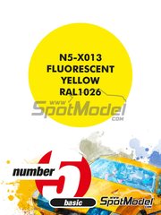 Number Five: Pintura para aergrafo - Amarillo Fluorescente Yellow RAL1026 - 1 x 30ml