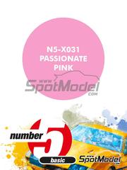 Number Five: Pintura para aergrafo - Rosa Intenso - Passionate Pink - 1 x 30ml - para la referencia de USCP 24T043