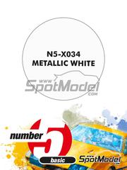 Number Five: Paint for airbrush - Metallic White - 1 x 30ml