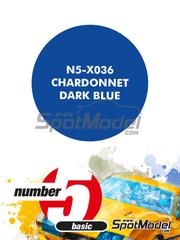 Number Five: Pintura para aergrafo - Azul oscuro Chardonnet Dark Blue - 1 x 30ml - para la referencia de Hasegawa 20264