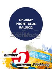 Number Five: Paint for airbrush - Night Blue RAL5022 - 1 x 30ml image