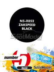 Number Five: Paint for airbrush - Zakspeed Black - 1 x 30ml - for Italeri references 3664, IT3664 and ITA3664, or Shunko Models reference SHK-D297, or Tamiya references TAM24014 and TAM24274