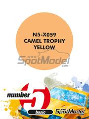 Number Five: Pintura para aergrafo - Amarillo Camel Trophy Yellow - 1 x 30ml - para las referencias de Revell REV07668 y REV07717