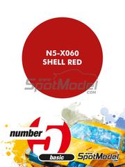 Number Five: Pintura para aergrafo - Rojo Shell Red - 1 x 30ml