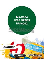 Number Five: Paint for airbrush - Leaf Green RAL6002 - 1 x 30ml