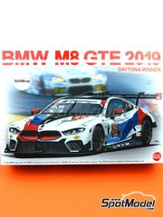 Nunu: Car scale model kit 1/24 scale - BMW M8 GTE RLL Team sponsored by BMW Motorsport #24, 25 - John Edwards (US) + Chaz Mostert (AU) + Alessandro 'Alex' Zanardi (IT) + Jesse Krohn (FI), Augusto Farfus (BR) + Connor De Phillippi (US) + Philipp Eng (AT) + Colton Herta (US) - 24 Hours of Daytona 2019 - plastic parts, rubber parts, water slide decals, other materials, assembly instructions and painting instructions image