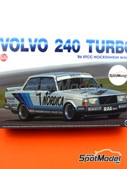 Nunu: Car scale model kit 1/24 scale - Volvo 240 Turbo Group A Volvo Europe Dealer Team sponsored by Nordica #1, 2 - Johnny Cecotto (VE) + Anders Olofsson (SE) - European Touring Car Championship ETCC 1986 - plastic parts, rubber parts, water slide decals, assembly instructions and painting instructions image