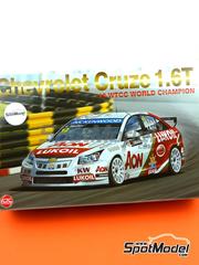 Nunu: Car scale model kit 1/24 scale - Chevrolet Cruze 1.6T Ray Mallock Ltd. Team sponsored by Aon Lukoil #12 - Yvan Muller (FR) - World Touring Car Championship (WTCC) 2013 - plastic parts, rubber parts, water slide decals, assembly instructions and painting instructions image