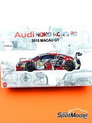 Nunu: Car scale model kit 1/24 scale - Audi R8 LMS GT3 sponsored by AAPE Audi Hong Kong #30 - Marchy Lee (HK) - Macau FIA GT World Cup Championship 2015 - plastic parts, rubber parts, water slide decals, assembly instructions and painting instructions image