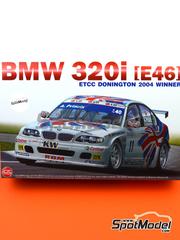 Nunu: Car scale model kit 1/24 scale - BMW 320i E46 BMW UK Team #11 - Andy Priaulx (GB) - European Touring Car Championship ETCC 2004 - plastic parts, rubber parts, water slide decals, assembly instructions and painting instructions image