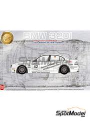 Nunu: Maqueta de coche escala 1/24 - BMW 320i E46 Equipo BMW Deutschland patrocinado por Genuine BMW Parts N 42 - Jrg Mller (DE) - Campeonato del Mundo de Turismos (WTCC) 2005 - piezas de plstico, piezas de goma, calcas de agua, manual de instrucciones e instrucciones de pintado