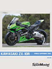 Pit Wall: Marking / livery 1/12 scale - Kawasaki ZX-10R #5, 66, 77 - Superbike World Championship 2010 - water slide decals and assembly instructions - for Fujimi references FJ14133, 141336, FJ14138 and 141381 image