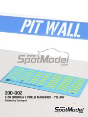 Pit Wall: Logotypes 1/20 scale - Yellow P Zero Formula 1 - water slide decals image