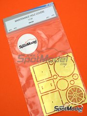 Pit Wall: Detail 1/24 scale - Maintenance hole covers - photo-etched parts