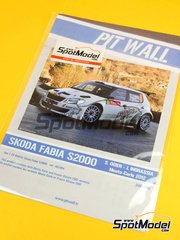 Pit Wall: Marking / livery 1/24 scale - Skoda Fabia S2000 Evo sponsored by Wings for Life #15 - S&eacute;bastien Ogier (FR) + Julien Ingrassia (FR) - Monte Carlo Rally - Rallye Automobile de Monte-Carlo 2012 - water slide decals, assembly instructions and painting instructions - for Belkits reference BEL-004 image