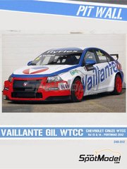 Pit Wall: Marking / livery 1/24 scale - Chevrolet Cruze 1.6T sponsored by Vaillante Gil #8 - Alain Menu (CH) - World Touring Car Championship (WTCC) 2012 - water slide decals and assembly instructions - for Beemax Model Kits references B24003 and Aoshima 082997 image