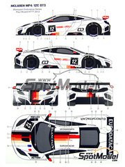 Pit Wall: Marking / livery 1/24 scale - McLaren MP4-12C GT3 McLaren Racing Limited Team sponsored by ART GP #12 - Duncan Tappy (GB) + Gr�goire Demoustier (FR) - Blancpain Endurance Series 2012 - water slide decals and assembly instructions - for Fujimi references FJ12555, FJ125558, RS-44, FJ125633, 12563, RS-41, FJ125701, 12570, RS-74, FJ125879 and RS-62