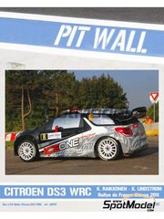 Pit Wall: Marking / livery 1/24 scale - Citroen DS3 WRC sponsored by IceOne Racing #8 - Kimi R�ikk�nen (FI) + Kaj Lindstr�m (FI) - Alsace France Rally 2011 - water slide decals and assembly instructions - for Heller references 80757 and 80758