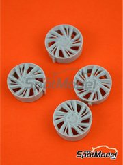 Plamoz: Rims 1/24 scale - Turbine rims for BMW i8 - resin parts and assembly instructions - for Revell references REV07008 and 80-7008 - 4 units