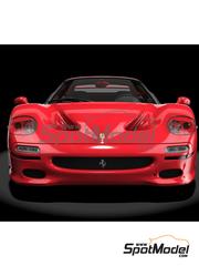 Pocher: Car scale model kit 1/8 scale - Ferrari F50 Rosso Corsa Red - metal parts, plastic parts, rubber parts, seatbelt fabric, water slide decals, assembly instructions and painting instructions