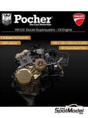 Pocher: Engine 1/4 scale - Engine Ducati Panigale V2 Superquadro Final Edition - plastic parts and assembly instructions