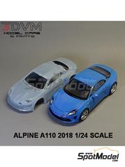 Print Lab 3D: Car scale model kit 1/24 scale - Alpine A110 2018 - 3D printed parts, vacuum formed parts, water slide decals manufactured with digital technology and assembly instructions