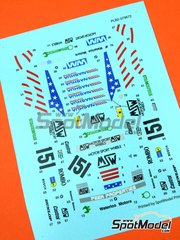 Print Lab Decals: Decoraci�n escala 1/24 - BMW M1 Equipo Motor Sport Wheels - MSW patrocinado por Nashua N� 151 - Edgar D�ren (DE) + Martin Birrane (IE) + Jean-Paul Libert (BE) - 24 Horas de Le Mans 1985 - calcas de agua fabricadas con tecnolog�a digital - para las referencias de Italeri 3643, IT3643 y 3643.OUTLET