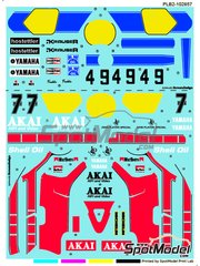 Print Lab Decals: Marking / livery 1/12 scale - Yamaha YZR500 sponsored by John Player Special #7, 49 - Freddie Spencer (US), Barry Sheene (GB) - Zolder, Transatlantic Trophy 1980 and 1981 - water slide decals manufactured with digital technology - for Tamiya references TAM14001 and TAM14026