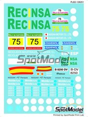 Print Lab Decals: Marking / livery 1/18 scale - B8250DV #75 - Portugal Rally Clasico - water slide decals manufactured with digital technology image