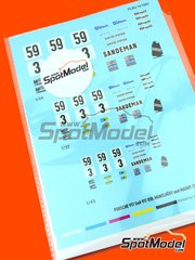 Print Lab Decals: Marking / livery 1/24 scale - Porsche 917K David Piper Team sponsored by Sandeman #3, 59 - Montlhery 500K, Magny Cours 1970 - water slide decals manufactured with digital technology - for Fujimi references FJ12173, HR-5, FJ12188, FJ12198, FJ12199, FJ12214, FJ12236, FJ12261, FJ123592, FJ123882, RS-84, FJ126074, FJ126135, 12613, RS-4, FJ126135.OUTLET, FJ126142, 12614, RS-88, FJ126159, RS-92, FJ126166, 12616 and RS-98