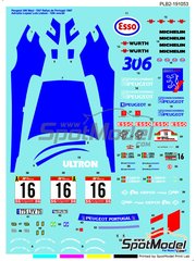 Print Lab Decals: Marking / livery 1/24 scale - Peugeot 306 Maxi Evo II Peugeot Portugal Team #16 - Adruzilo Lopes (PT) + Luis Lisboa (PT) - TAP Portugal Rallye  1997 - water slide decals manufactured with digital technology - for Nunu reference PN24009