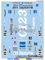 Print Lab Decals: Marking / livery 1/24 scale - Porsche 962C Schuppan Team sponsored by Art Sports #52, 53 - Roland Ratzenberger (AT) + Eje Elgh (SE) + Will Hoy (GB), James Weaver (GB) + Hurley Haywood (US) + Wayne Taylor (ZA) - 24 Hours Le Mans 1991 - water slide decals manufactured with digital technology