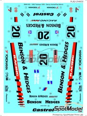 Print Lab Decals: Marking / livery 1/24 scale - BMW M3 E30 sponsored by Benson & Hedges #20 - Denis Clive 'Denny' Hulme (NZ) + Paul Morris (AU) - Tooheys 1000 1992 - water slide decals manufactured with digital technology and tobacco sponsor decals - for Beemax Model Kits references B24007, Aoshima 098196 and B24019, or Nunu references PN24014, PN-24014, PN24017, PN-24017, PN24019 and PN-24019