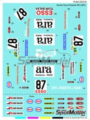 Print Lab Decals: Marking / livery 1/24 scale - Porsche 911 RS Ecurie Tours Team #87 - 24 Hours Le Mans 1975 - water slide decals manufactured with digital technology - for Fujimi references FJ126586, 126586 and RS-26 image