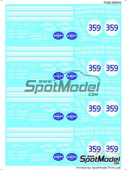 Print Lab Decals: Decals 1/24 scale - Volkswagen Beetle sponsored by EMPI #359 - water slide decals manufactured with digital technology